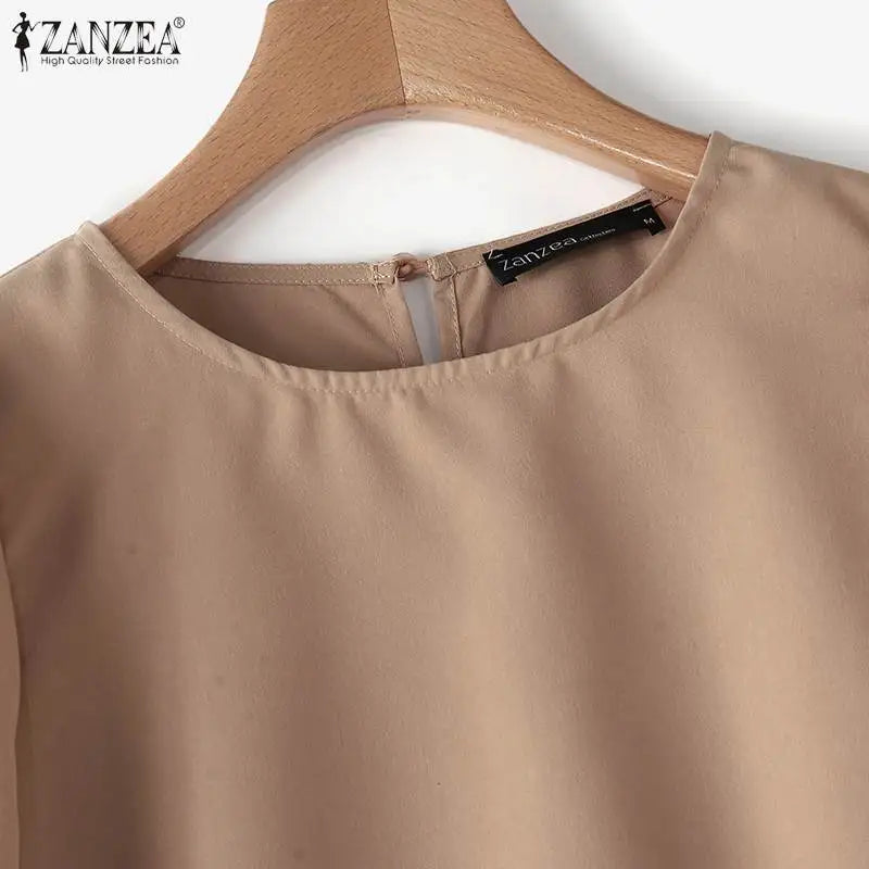 ZANZEA Fashion Women 3/4 Sleeve Embroidery Blouse Pants Sets Autumn 2PCS Floral Tracksuit Casual Loose Wide Leg Trousers Suits.