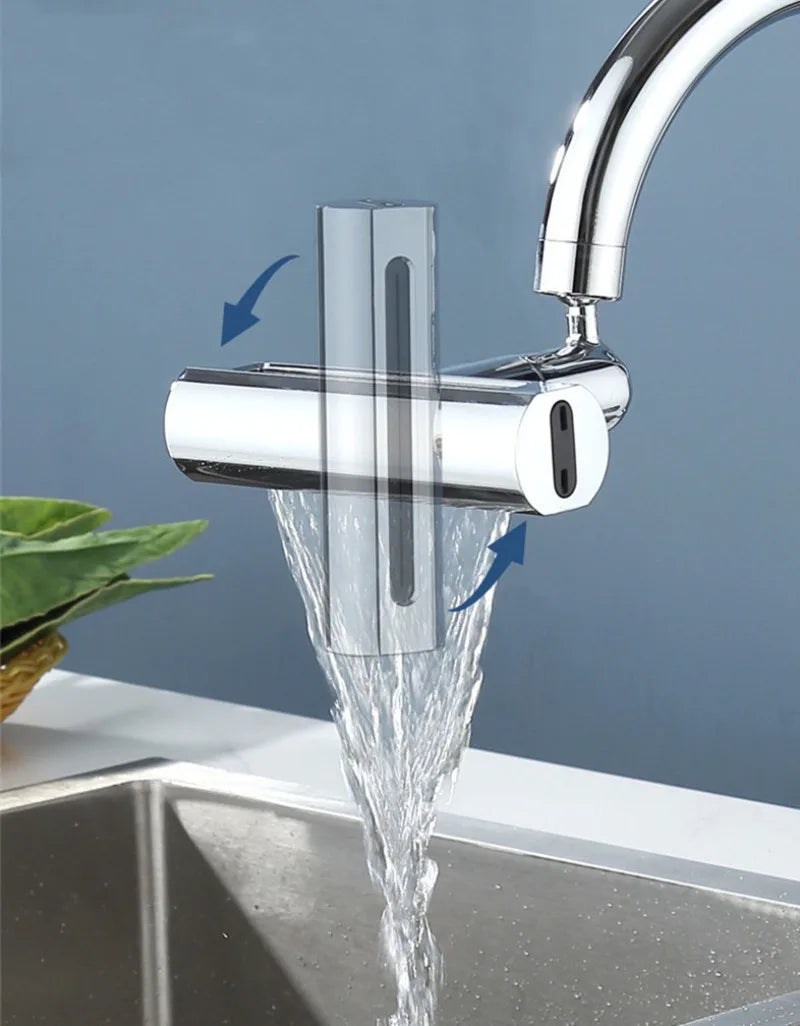 Swivel Waterfall Faucet Four-speed Adjustable Faucet Multifunction Swivel Faucet Kitchen Bathroom Basin Splash Spout