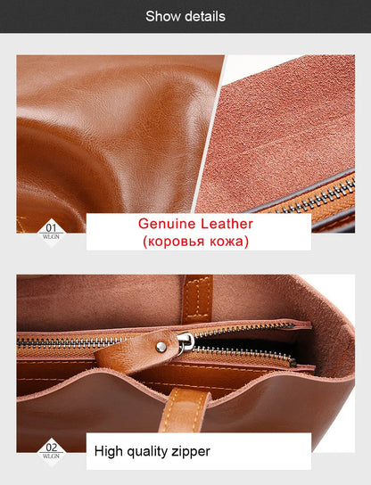 Cow Leather Bag Ladies Genuine Leather Handbags Big Women Bag Large Vintage Female 2023 Office Hand Shoulder Bags For Women Tote