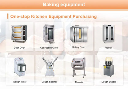 3 Decks 6 Trays Electrical Gas Pie Baking Oven Pizza Oven Complete Bakery Snack Production Line Baguette Bakery Equipment.