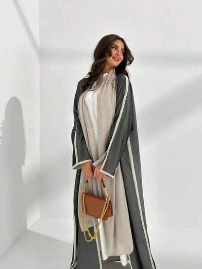 Loose Abaya Muslim Women Full Sleeve Solid Abayas Casual Kaftans Jilbabs Islamic Maxi Dresses Middle-East Ethnic Clothing.