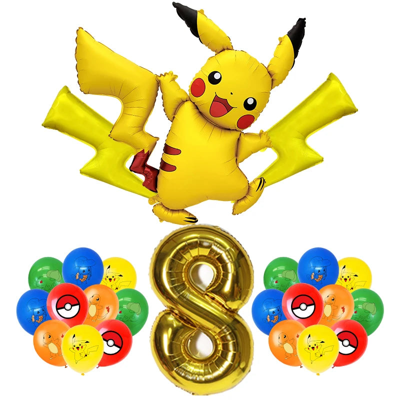 Pokemon Geburtstag Party Dekoration Neue Ligntning Pikachu Ballon Kid Event Liefert Einweg Geschirr Banner Hintergrund Platte.