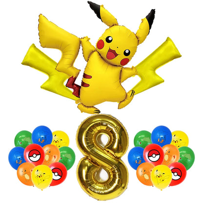 Pokemon Geburtstag Party Dekoration Neue Ligntning Pikachu Ballon Kid Event Liefert Einweg Geschirr Banner Hintergrund Platte.