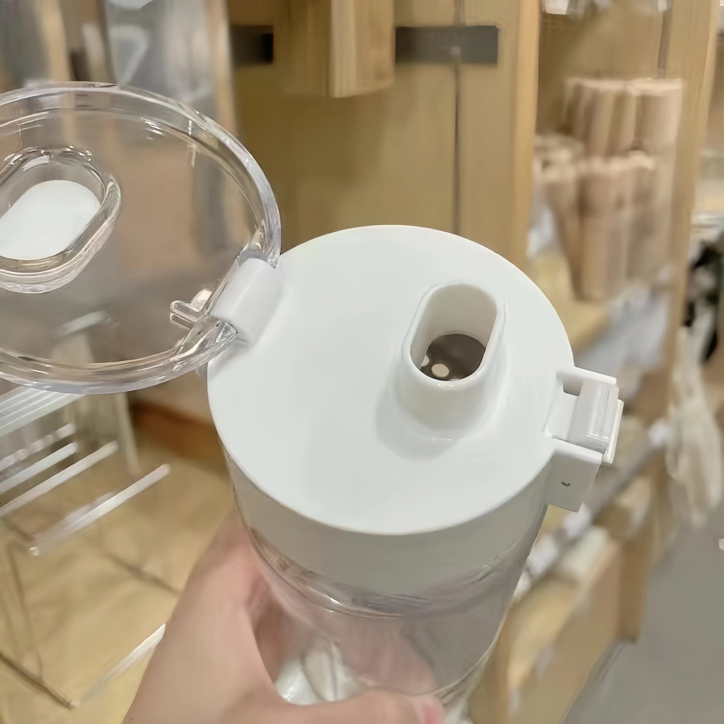 Kawaii Plastic Transparent Water Bottle Leakproof Simple Portable Outdoor Travel Office Water Bottle Juice Cup Beach Drinkware.