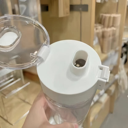 Kawaii Plastic Transparent Water Bottle Leakproof Simple Portable Outdoor Travel Office Water Bottle Juice Cup Beach Drinkware.