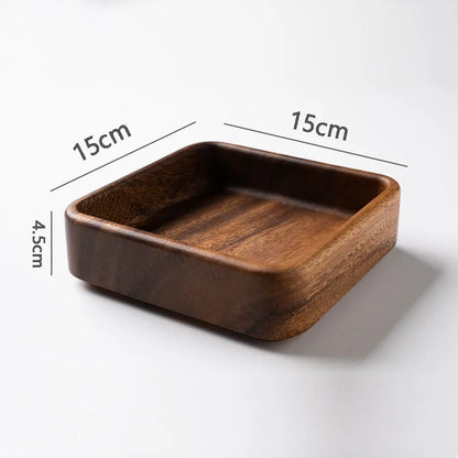 Black Walnut Wood Storage Tray Modern Afternoon Tea Dessert Organizer Living Room Desktop Dry Fruits Container Home Decoration.