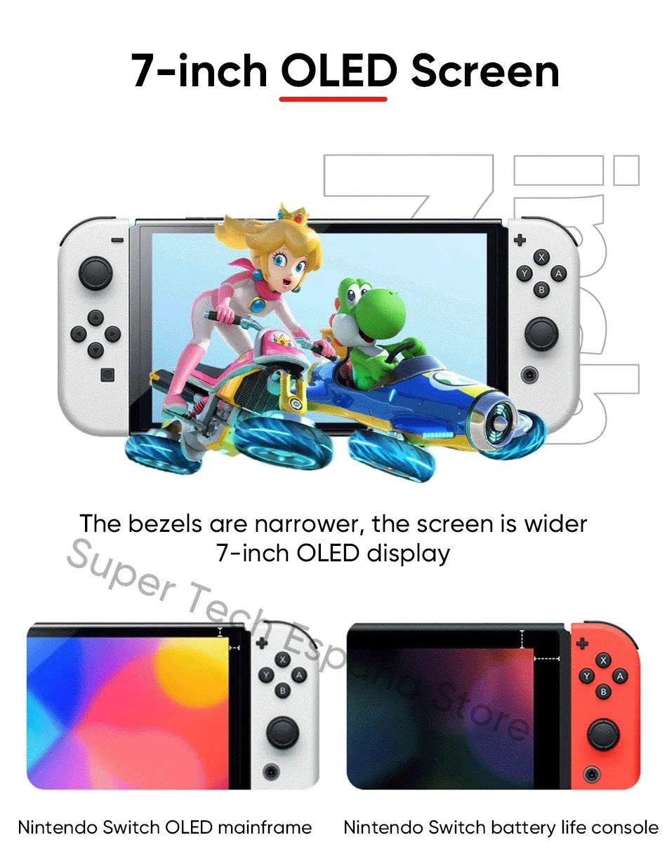 Nintendo Switch OLED Model 7 Inch Screen Joy‑Con Handle Enhanced Audio Adjustable Console Stable TV Mode Video Game.