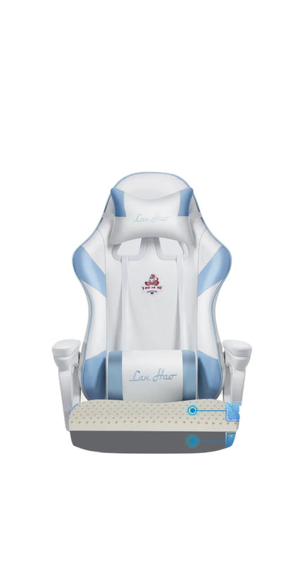 Ergonomischer Gaming-Stuhl, Gamer-Stühle mit Kopfstütze mit Lendenkissen, höhenverstellbarer Computer-Bürostuhl für Mädchen und Jungen