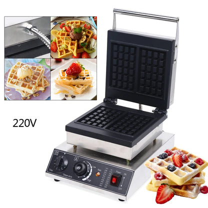 Waffle Maker Non-stick Electric Grill 1500 W Commercial Waffle Maker Made of Stainless Steel 2 Grid Shape.