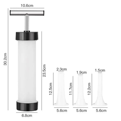 Manual Sausage Stuffer - Hand Crank Salami Maker with Metal Gears, Home Kitchen Filling Tool & Accessories (Vertical).