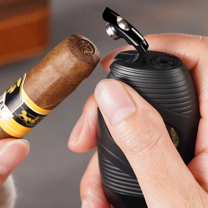 Mini Powerful Windproof Refillable Igniter Butane Gas Turbine Blue Jet Flame Torch Lighter Kitchen Gas Stove Cigar Punch Tool.