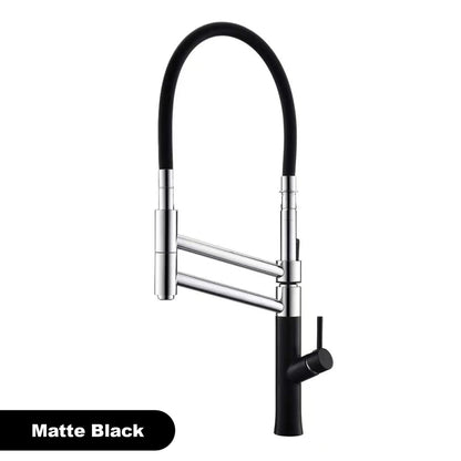 Modern Chrome Brass Pull Out Kitchen Faucet 2 Spray Modes Ceramic Valve Hot/Cold Water High Arc 360 Swivel Sink Mixer Tap