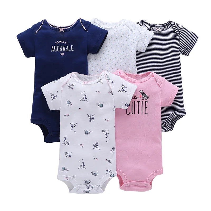 5 Pairs Neugeborenen Baby Body Kurzarm Infant Overall Kurzarm Baumwolle Overalls Neugeborenen Overall Kinder Baby Roup.