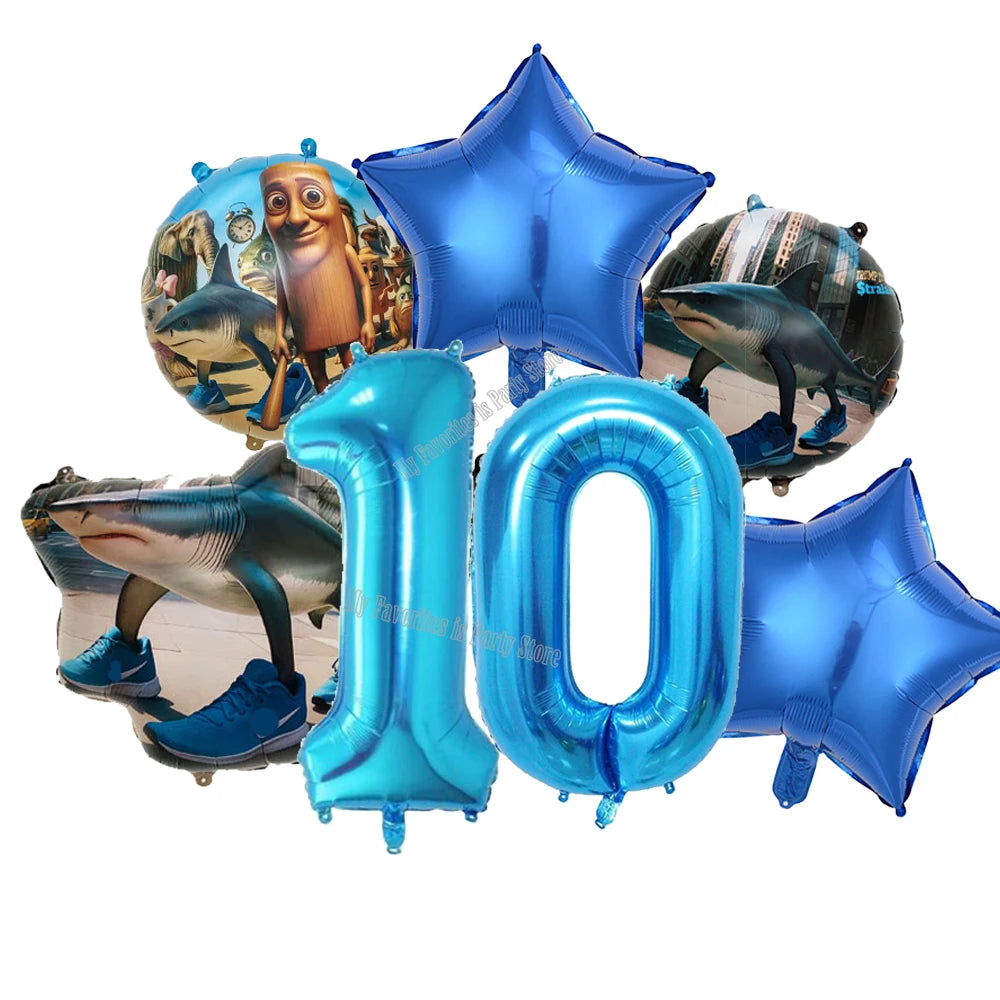 Italienisches Brainrot-Ballon-Set, Babyparty-Party-Ballon, Tralalero Tralala TungTungTungSahur-Luftballons, Dekoration, fotografische Requisite