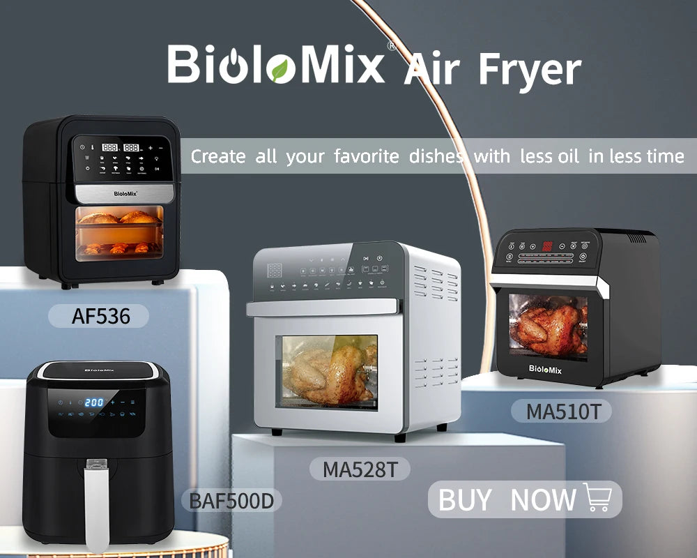 BioloMix Multifunctional 7L Air Fryer without oil electric oven, Dehydrator, Convection Oven, Touch Screen Presets Fry, Roast.