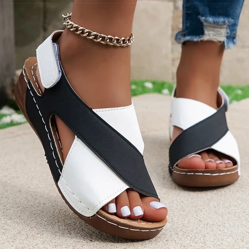 Women's Sandals Soft Heels Sandals Women Peep Toe Summer Shoes Lightweight Wedges Heeled Shoes Woman Footwear Summer Sandals.