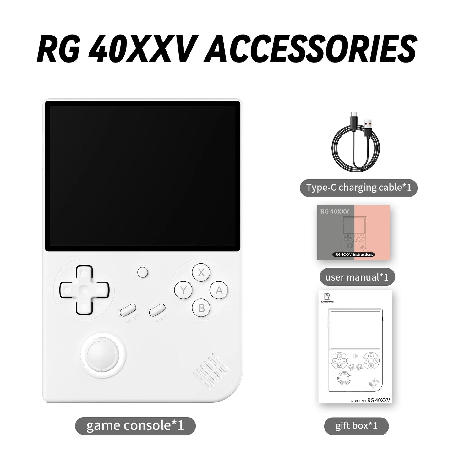 ANBERNIC RG 40XXV 64 Bit Linux Retro Handheld Game Console 4.0'' IPS Screen Supports 5G WiFi Bluetooth HD-Support Output RG40XXV.