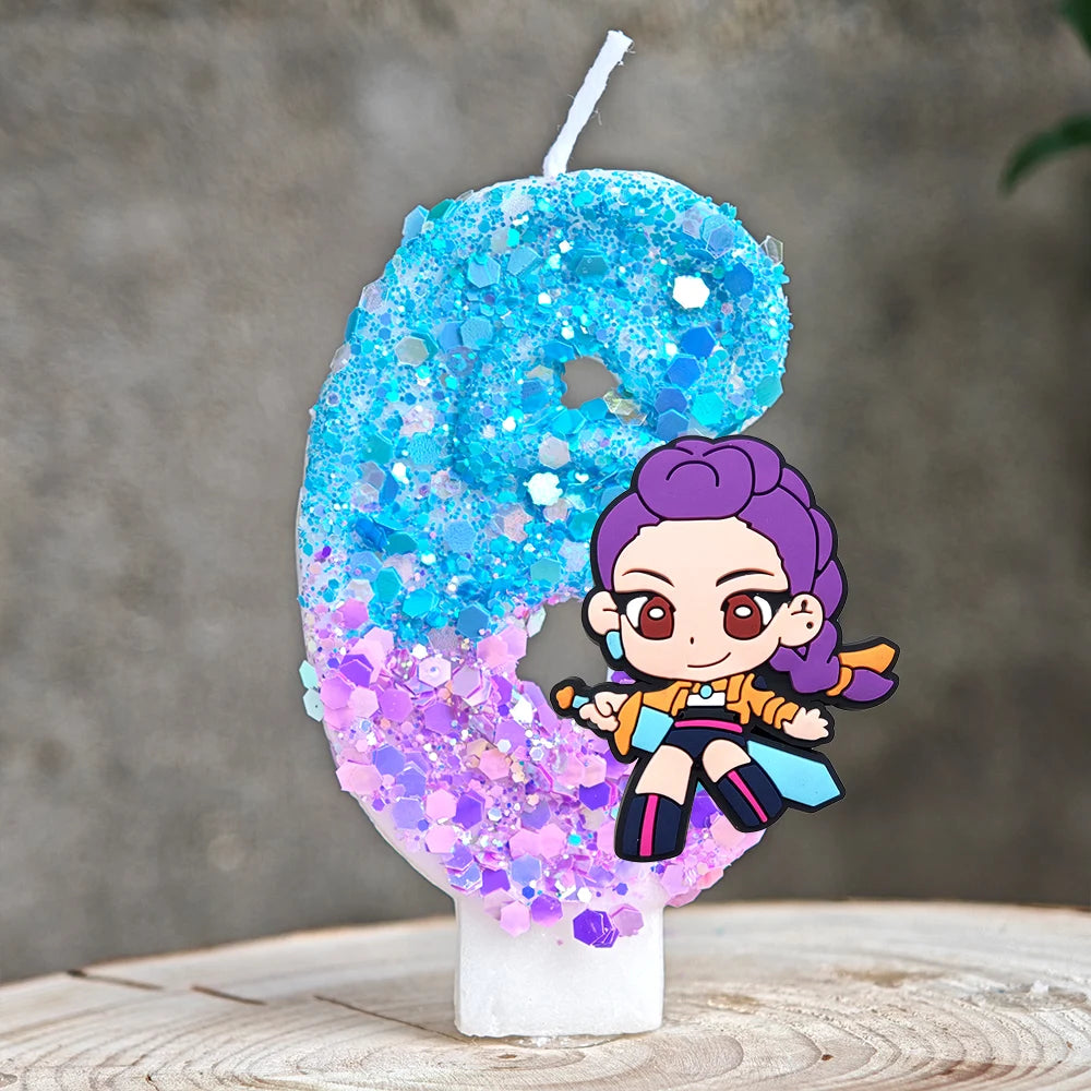 Heißer Kpop Dämon Jäger Thema Kerze 3D Nummer 0-9 Kinder Geburtstag Kuchen Dekoration Baby Dusche Anime Party liefert Geschenke