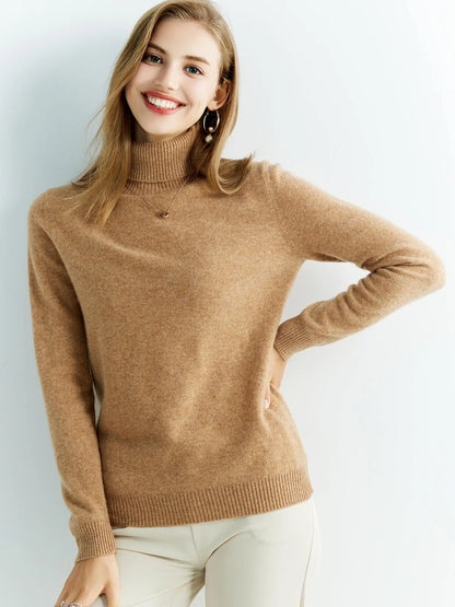Gestrickte Pullover Kaschmir Pullover frauen 100% Merino Wolle Rollkragen Mode Pullover Winter Herbst Jumper Top Weibliche Kleidung