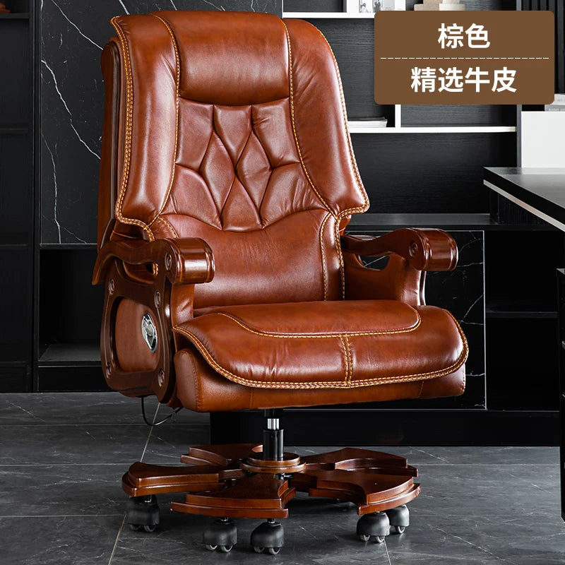 Business Leder Büro Computer Stuhl Liege Verstellbare Rückenlehne Executive Rotierenden Stuhl Massage Computer Büro Möbel