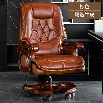 Business Leder Büro Computer Stuhl Liege Verstellbare Rückenlehne Executive Rotierenden Stuhl Massage Computer Büro Möbel