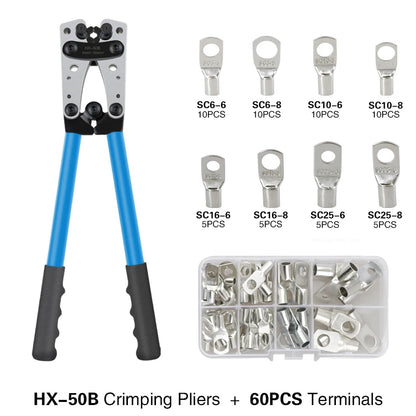Crimpzange Rohrklemmen Crimper Sechskant-Crimpwerkzeug Multitool Batterie Kabelschuh Kabel Handwerkzeuge HX-50B 6-50 mm2 AWG 10-0