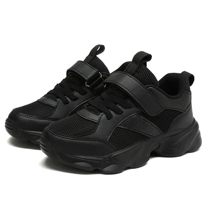 Children's Fashion Sports Shoes Breathable Student Black School Walking Shoes Anti-skid Boys& Girls Casual Running Sneaker