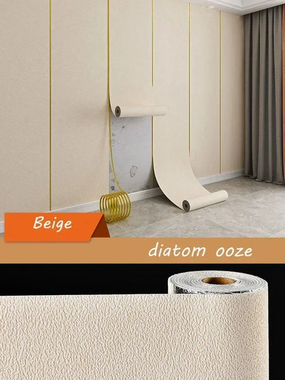 Selbstklebende Kieselalgen-Schlamm-Tapete, verdickter TV-Hintergrund, Leinen-Tapete, Schlafzimmer, Renovierung, Heimdekoration, XPE-Schaum-Wandaufkleber