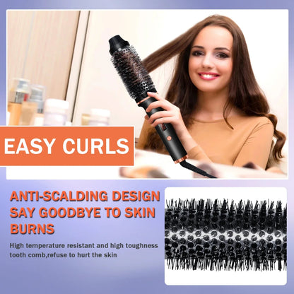 3In1 Professional Ionic Hair Curler PTC Ceramic Straightener Curling Hair Styling Brush Anti-Scald Thermal Brush Curl Wand.