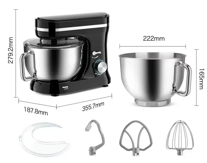 4.5L Kitchen Food Stand Mixer 1000W Chef Machine Electric Kneading Blender 8-Speed Desktop Cream Egg Whisk Food Processor.