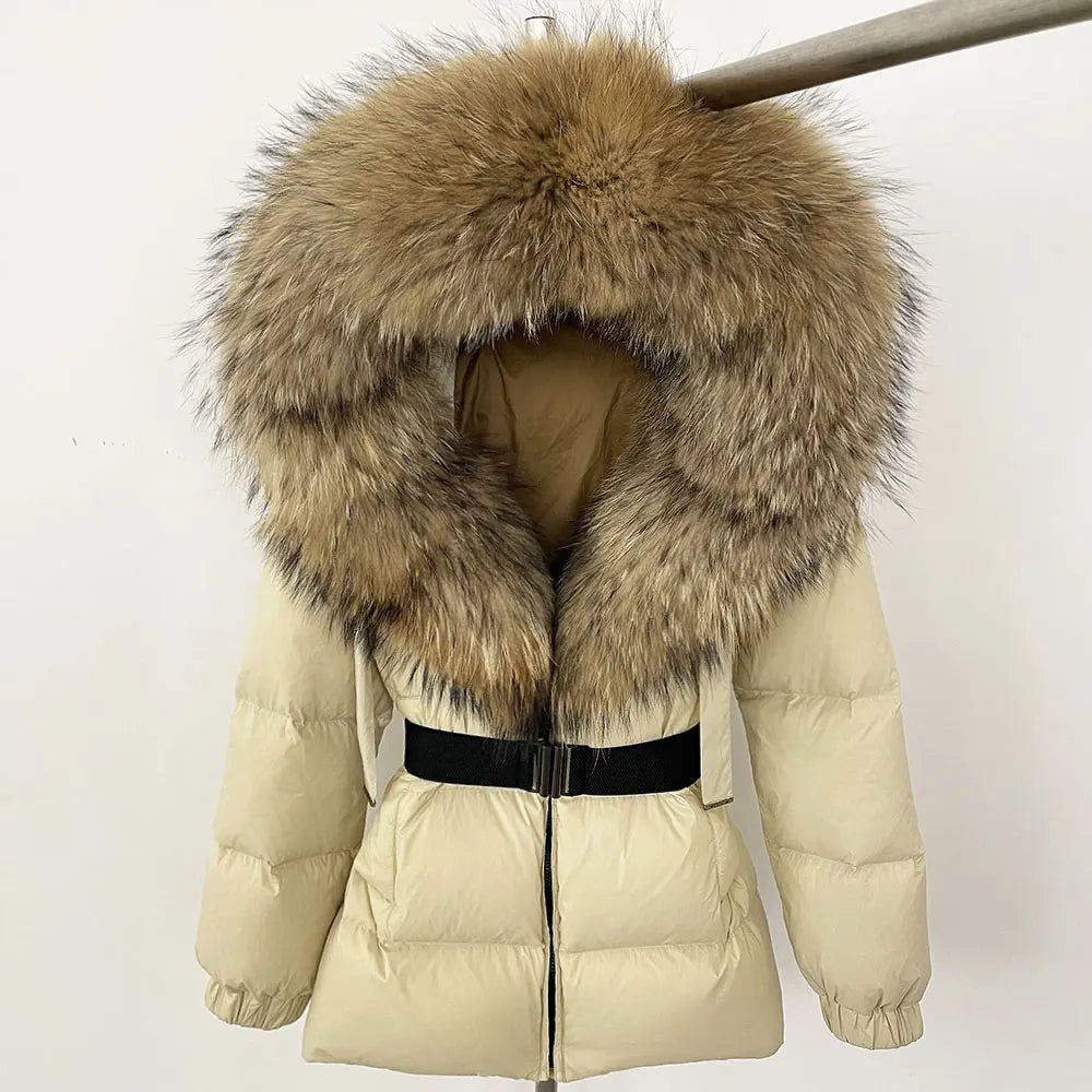 OFTBUY 2025 Winter Kleidung Puffer Jacke Frauen Echt Fox Pelz Mit Kapuze Dicke Warme 90% Weiße Ente Unten Mantel Weibliche Parkas wasserdicht