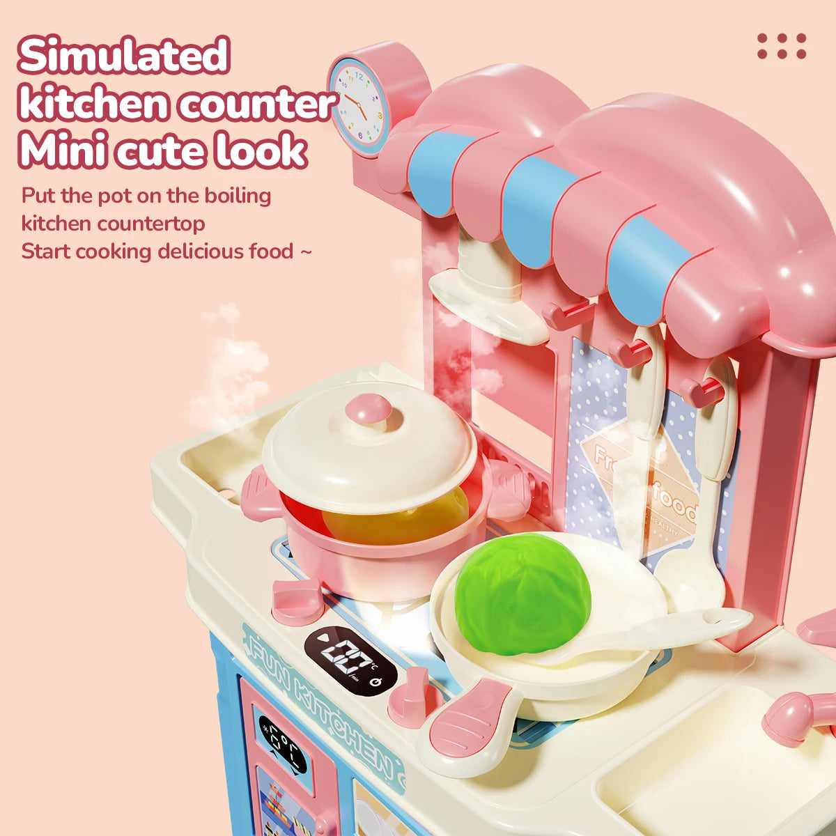 Simulated Kitchen Toy Play Set Miniature Food Pretend Play House Appliance Laundry Cookware Children Role-Playing Toys Girl Game.