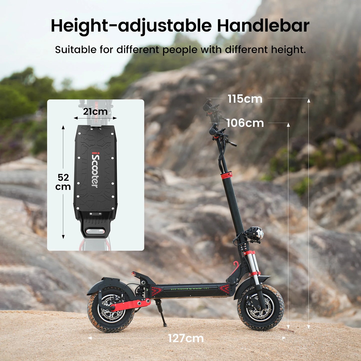 iScooter IX8 Foldable Electric Kick Scooter for Adults 60 km/h Speed 2400W Power 48V Voltage 20Ah Battery.