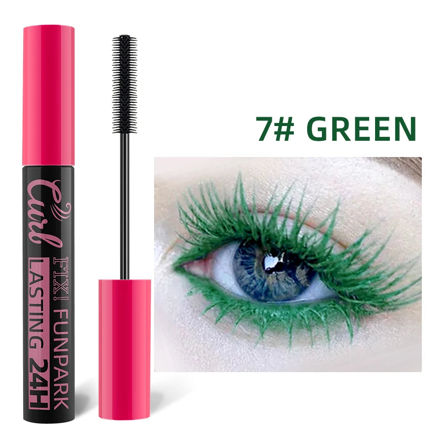 Multicolor Curling Mascara Waterproof Fast Drying Eyelashes Extension Lashes Korean Makeup Lasting White Blue Purple Mascara.