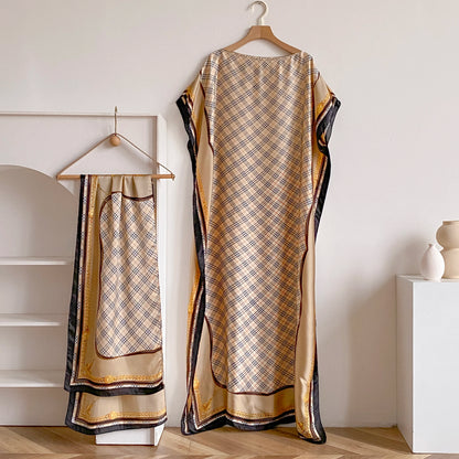 Sommer Neue Mode Afrikanische Kleider Für Frauen Elegante Gedruckt Seide Muslimischen Dame Lange Hijab Kaftan Kleid Oversize Kuwait Abaya