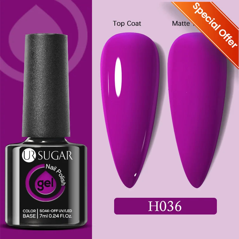 UR SUGAR 7/7.5ml Summer Blue Silver Gel Nail Polish Semi Permanent High Quality Soak Off UV LED Varnishes Nails Art Manicure.