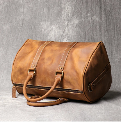 Vintage Herren Rindsleder Business Kurzstrecken tragen Handgepäck taschen große Kapazität Reisetasche einfache Umhängetaschen.