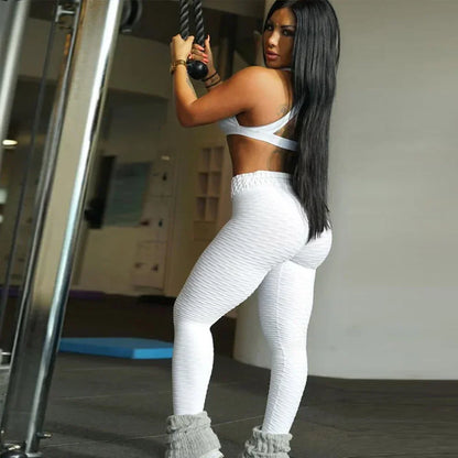 Female Seamless Elastic Bubble Pants Sexy Slim Tights Outdoor Jogging Walking High Waist Hip Liftting Fashion Yoga Leggings.