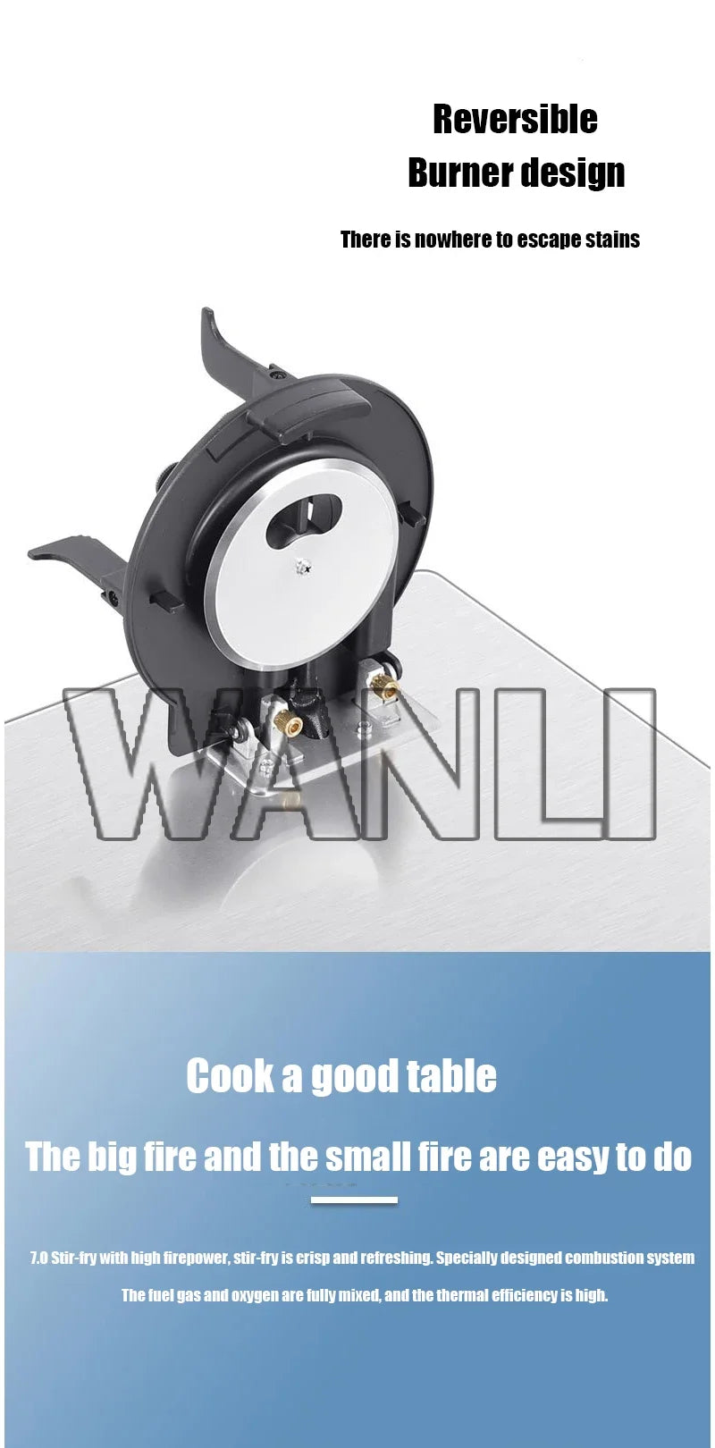 419H Embedded Stainless Steel Gas Stove/  4.8Kw High Firepower Household Stove/Reversible Double Stove Magic Dish Stove.