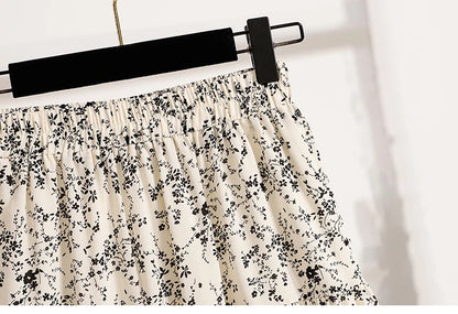 Zjaiss Autumn 2025 Floral Pleated A- Line Skirt Vintage Draped Elegant Chinese Style Women's Half-length Skirts With Lining.