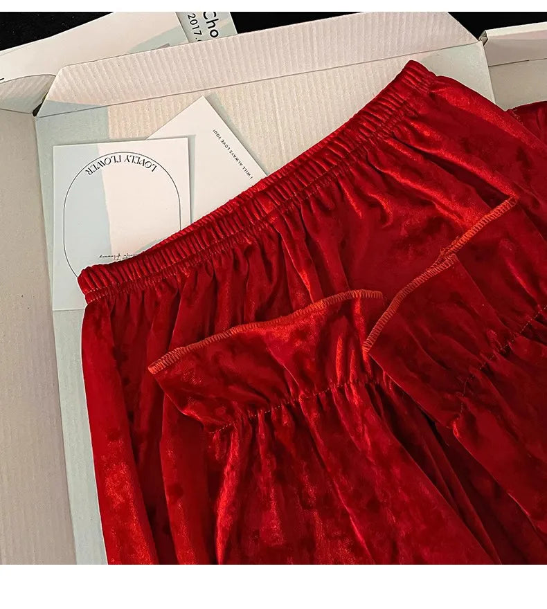 Soft Velvet Pajama Set Women Loose Home Wear Sleeping Velour Autumn Winter New Warm Sleepwear Female Nightie Ins Underwear.