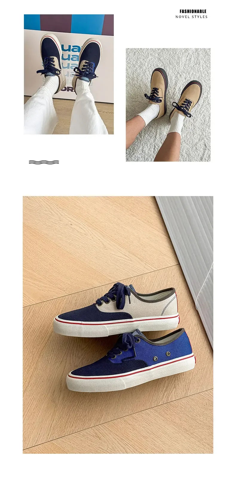 Boys' Casual Canvas Skateboard Shoes with Patchwork Low Cut Shoes Men's Minimalist Fashion Sneakers Trendy Lace Up Flat Bottom.