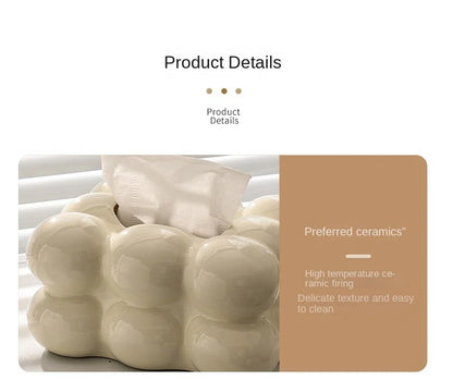 Cotton Candy Drawer Tissue Box Ceramic Light Luxury Home Living Room Creative Table Tissue Box Modern Ceramics Tissue Case.