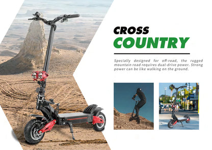 DECE DES20 Adult Electric Scooter 1200W*2 Motor E-Scooter  52V18AH Battery 10 Inch Tire City Escooter.