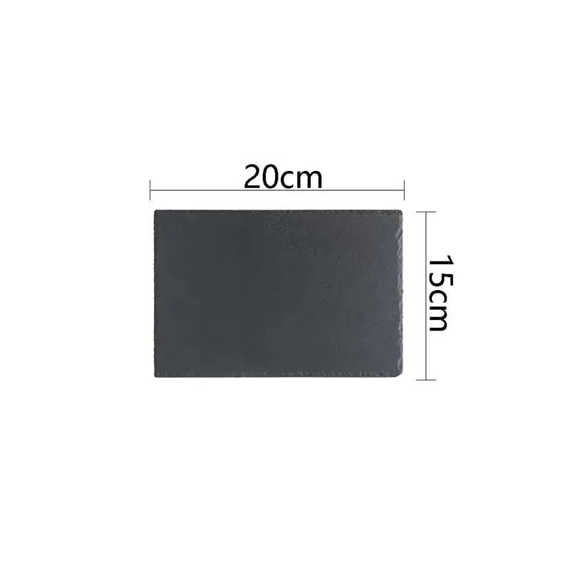Japanese And Korean Style SLATE Plate Dessert Sushi Flat Western Food Black SLATE Plate Tableware.