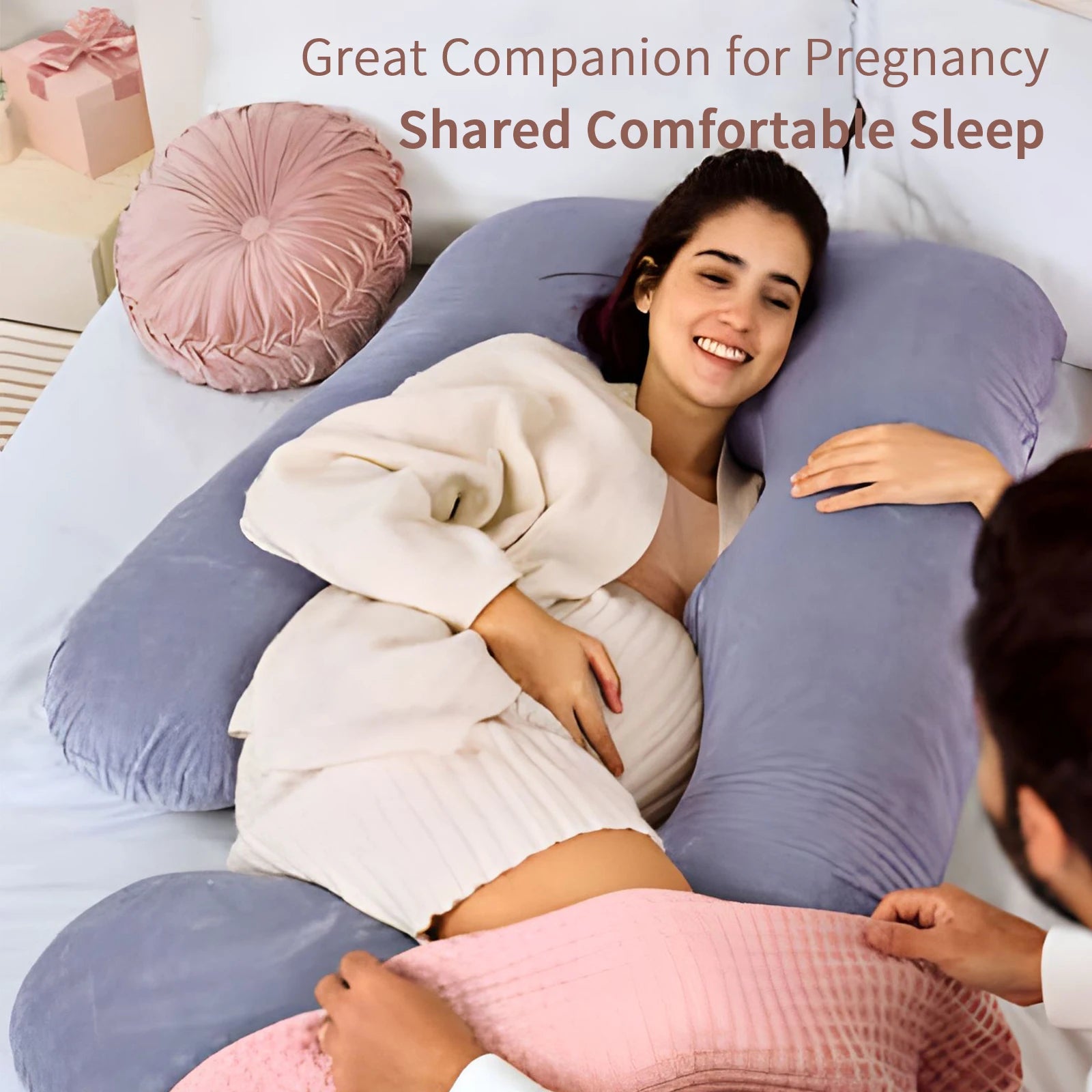 Pregnancy Pillows for Sleeping, G Shaped Full Body Maternity Pillow with Removable Cover - Support for Belly for Pregnant Women.
