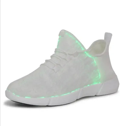 Fiber LED Shoes Light up Flashing -7 Monochrome LED Shoes Halloween Adult Boys Girls Women Children USB charging.
