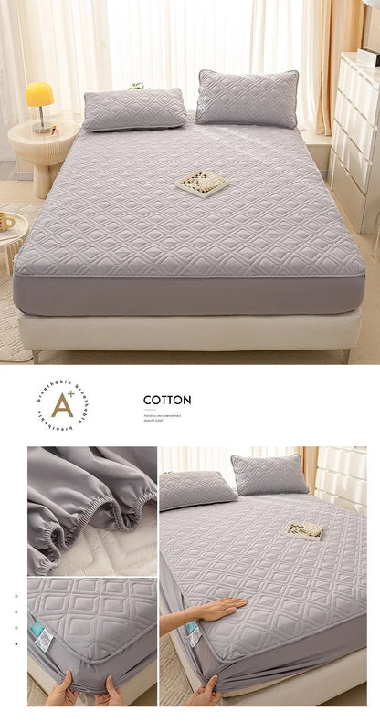 Waterproof Mattress Cover Cartoon Style Bed Covers Quilted Fitted Sheet постельное белье Thickened Bedspread(No Pillowcase)