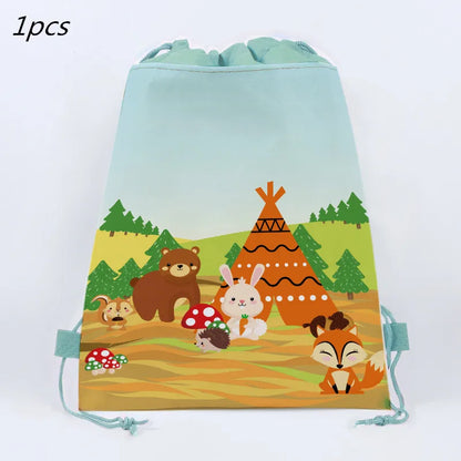 Woodland Tier Dschungel Wald DIY Party Dekoration Teller Tasse Tischdecke Geburtstag Party Baby Dusche Kinder Geburtstag Party Supplies.