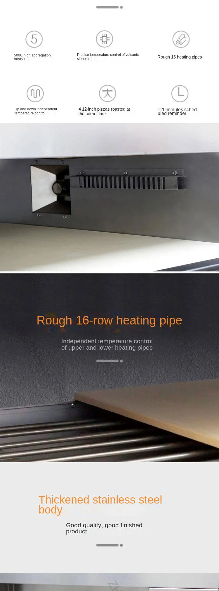 220v Electric Professional Commercial Single-layer Pizza Electric Oven Italian Pizza Oven Pizza500 Degree Grilled Chicken Fish M.